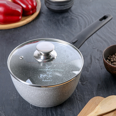Кастрюля, 1,5 л, съемная ручка, стеклянная крышка, антипригарное покрытие, цвет светлый мр Kukmara