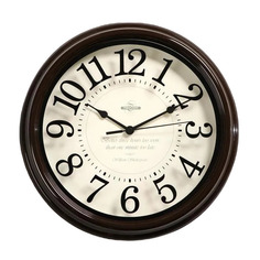 Часы настенные, серия: Классика, плавный ход, d=31 cм, печать по стеклу, коричневые Troika