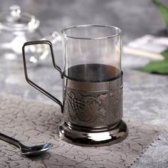 Подстаканник медный в наборе со стаканом No Brand