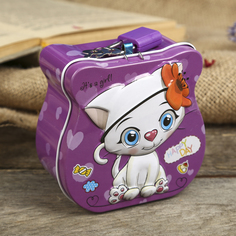Копилка металл "Милый котёнок" МИКС 8,5х9х4,5 см No Brand