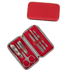 Набор маникюрный, 6 предметов, в футляре, цвет красный No Brand