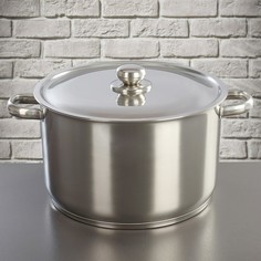 Кастрюля цельнотянутая Профи, 10 л, d=28 см, с теплораспределительным слоем капсульное дно Amet