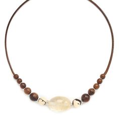 Колье из бижутерного сплава с цитрином 45 см Nature Bijoux NB22.1-15-42201