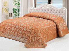 Покрывало тонкое стеганое жаккардовое SL 10246 терракотовое 240х260