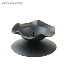 Подсвечник металл на 1 свечу Кувшинка Н, 3,5х7,3 см, черный Омский Свечной