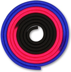 Скакалка гимнастическая Indigo IN0163 300 см black/blue/pink