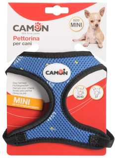 Шлейка регулируемая Camon, с поводком, для собак мелких пород, голубая