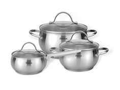 15829 FISSMAN Набор посуды MARTINEZ 6 пр.(нерж. сталь) Ковш 14х7см - 1,1л; Кастрюля 16х9см