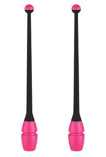Булавы для гимнастики Indigo IN017 36 см, черный/розовый