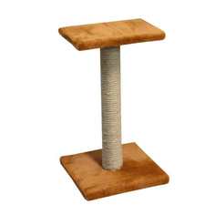 Когтеточка-столбик Зооник, Зонтик, мех, джут, коричневая, 50 см