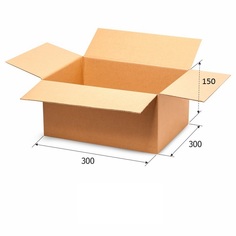 Короб картонный 300x300x150мм, Т-23 бурый 10 шт/уп No Brand