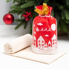 Полотенце махровое Экономь и Я Новогодние мотивы 30x60 , молочный