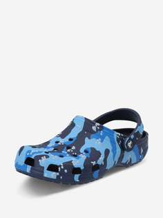 Сабо женские Crocs Classic Printed Camo Clog, Синий, размер 36-37