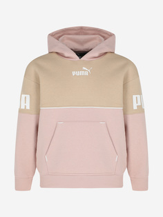 Худи для девочек PUMA Power Colorblock, Бежевый, размер 141-152