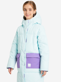 Пальто утепленное для девочек Termit, Голубой, размер 146