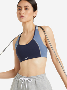 Спортивный топ бра Reebok Lux Racer, Синий, размер 40
