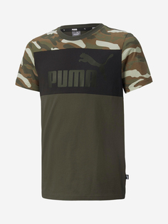 Футболка для мальчиков PUMA Ess+ Camo, Зеленый, размер 129-140