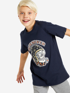 Футболка для мальчиков Quiksilver Skulltrooper, Синий, размер 141