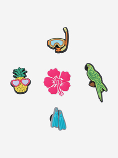 Украшение для обуви Crocs Tropical Resort 5 Pack, Мультицвет, размер Без размера