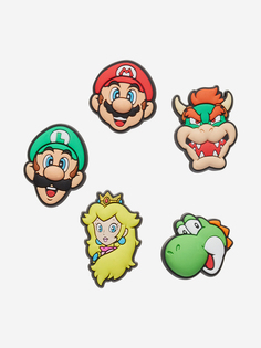 Украшение для обуви Crocs Super Mario 5 Pack, Мультицвет, размер Без размера