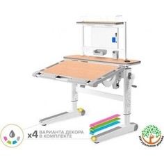 Парта трансоформер Mealux Ergowood - M Multicolor с полкой, столешница клен, накладки на ножках серые (BD-800 MG/MC Energy + BD P-17 MG)