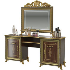 Стол туалетный Мэри Версаль СВ-07 с зеркалом СВ-08К с короной, цвет орех тайский Meri