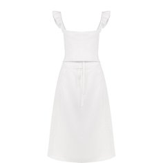 Приталенное хлопковое платье с оборками Rachel Comey