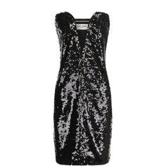 Платье-бюстье с V-образным вырезом и пайетками Saint Laurent