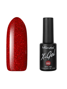 Гель лак для ногтей In’Garden X-Gel N° 95 шеллак темно-красный плотный 8 мл Ingarden