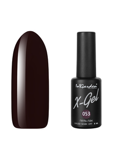 Гель лак для ногтей In’Garden X-Gel N° 53 шеллак темно-бордовый плотный 8 мл Ingarden