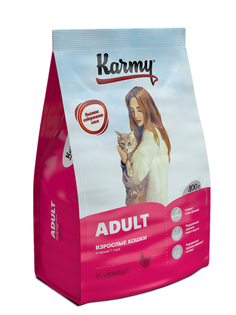 Сухой корм для кошек Karmy Adult, курица, 0,4кг