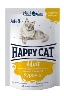 Влажный корм для кошек Happy Cat курица, 24шт по 100г