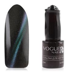 Гель-лак Vogue Nails Кошачий глаз черный с зелеными блестками полупрозрачный 10 мл