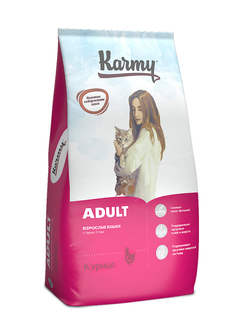 Сухой корм для кошек Karmy Adult, курица, 10кг