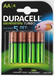 Duracell HR6-4BL 2400mAh/2500mAh предзаряженные (4/40/15000)