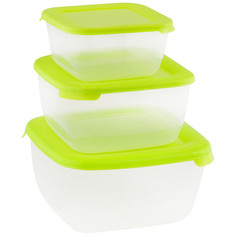 Контейнер пищевой Полимербыт Лайт квадратный 3 штуки