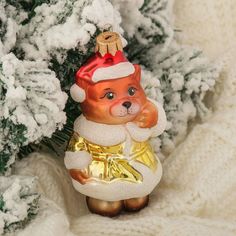 Ёлочное украшение Кот в шубе 12 см Elita