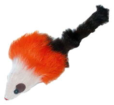 Игрушка для кошек Котенок Мышь меховая с пищалкой, 10 см