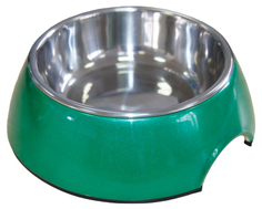 Одинарная миска для кошек Super Design, металл, резина, зеленый, 0.16 л