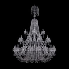 Хрустальная люстра 1403/20+10+5/530/XL-203/3d Ni Bohemia Ivele Crystal