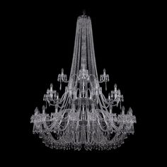 Хрустальная люстра 1403/20+10+5/530/h-203/3d Ni Bohemia Ivele Crystal