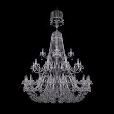 Хрустальная люстра 1409/20+10+5/530/XL-203/3d Ni Bohemia Ivele Crystal