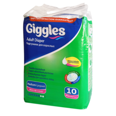 Подгузники для взрослых GIGGLES STD Adalt Diaper р. М 10 шт.
