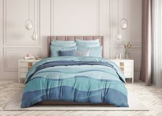 Постельное белье из поплина, Guten Morgen "Magical Wave"; 2.0 евро простыня наволочки 50 х