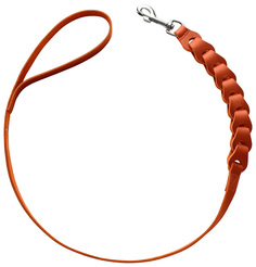 Поводок для собак Hunter Solid Education Chain кожаный коньячный 2х120 см