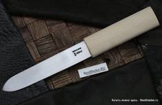 Классический японский нож Ikeuchi Makiri черный 150 мм, Shirogami, кожаные ножны