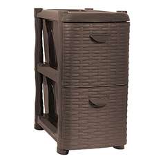 Комод-тумба узкий Ротанг 2 секции (бежевый ротанг) Idea / Идея