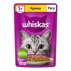 Влажный корм для взрослых кошек Whiskas рагу с курицей 75 г