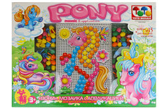 Мозаика для детей Toys Union Пони с аппликацией 90 фишек