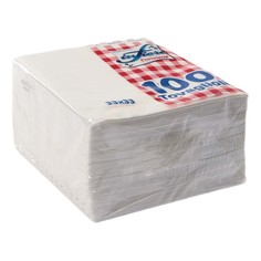 Салфетки бумажные Infiore 33 x 33 см двухслойные белые 100 шт